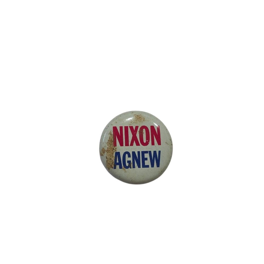 Vintage Nixon Agnew Campaign Pinback Button Political Election Badge 1968